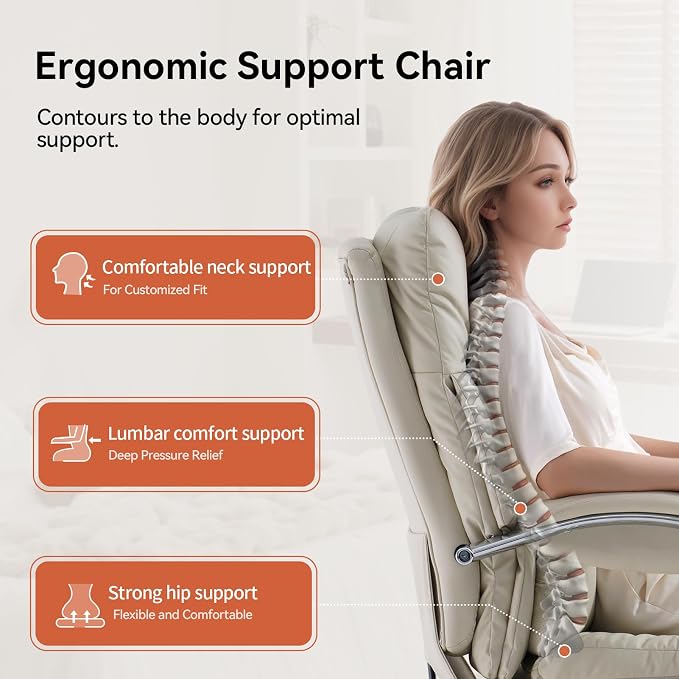 LEAGOO Office Chair with Foot Rest, Ergonomic Executive Office Chair with Arms - Image 7