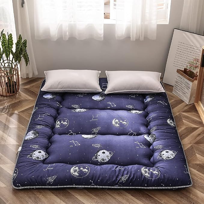 MAXYOYO Navy Space Adventure Japanese Floor Futon Mattress, Thicken Tatami Mat by MAXYOYO