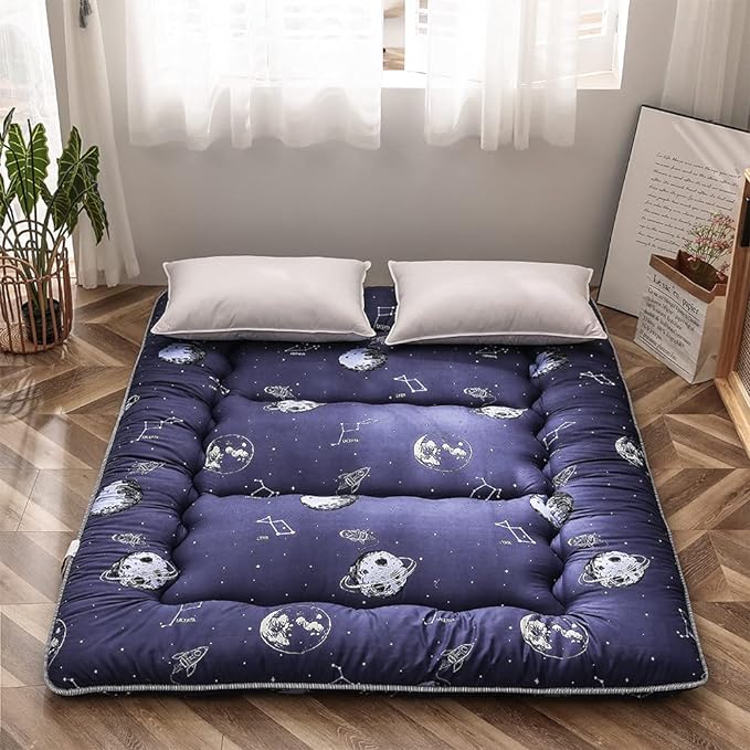 MAXYOYO Navy Space Adventure Japanese Floor Futon Mattress, Thicken Tatami Mat by MAXYOYO