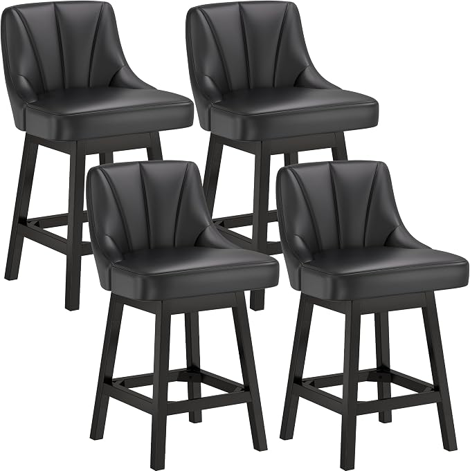 YaFiti Swivel Bar Stools Set of 4, 26 Inch Counter Height Bar Stools by YaFiti