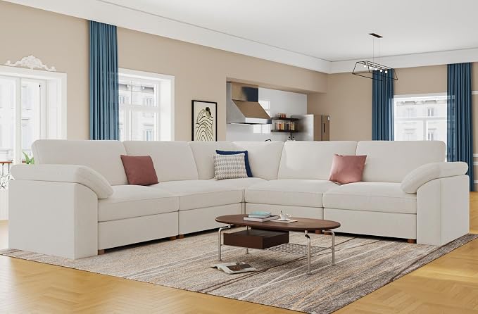 EASE MOOSE Sectional Modular Sofa, Oversized L Shape Sectional Wide Deep seat - Image 3