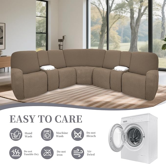 100% Waterproof Sectional Recliner Couch Covers - Image 8