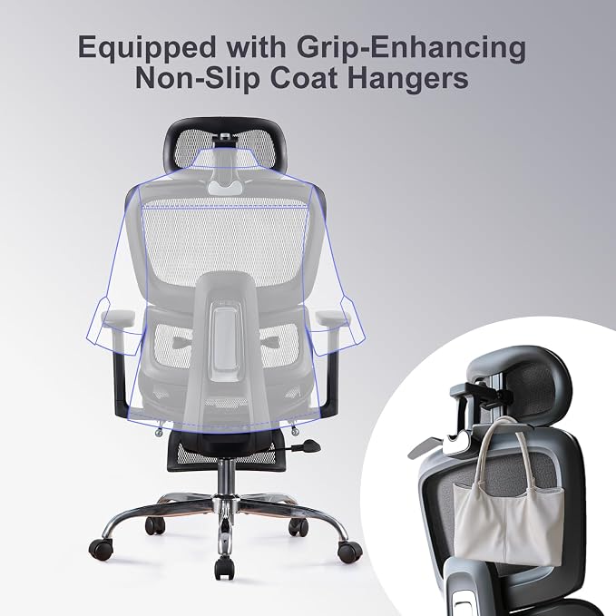 Office Chair with Footrest, Ergonomic Chair with 3D Headrest, Computer Chair - Image 7