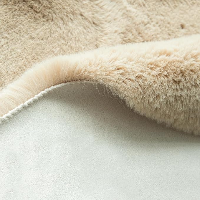 ORINOVA Camel Plush Shag Faux Rabbit Washable Fuzzy Fur Rugs - Image 5