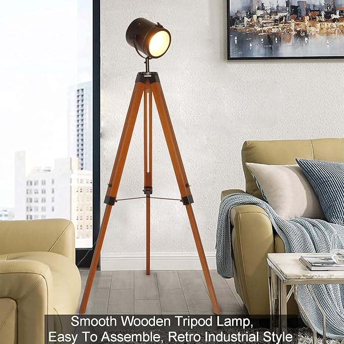 DEC LUCE DECOLUCE LIGHTING Vintage Industrial Tripod Floor Lamp - Image 2