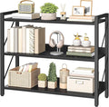 HOOBRO Bookshelf, 3-Tier Industrial Bookcase, Book Shelf Storage Organizer by HOOBRO