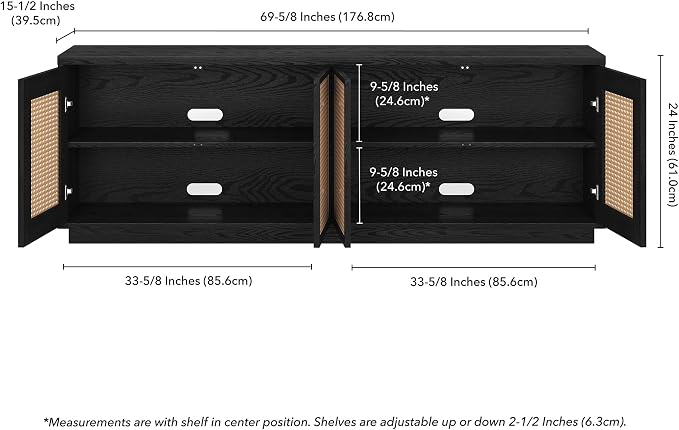 Henn&Hart 2-Tone TV Stand for TVs up to 78" - Image 3