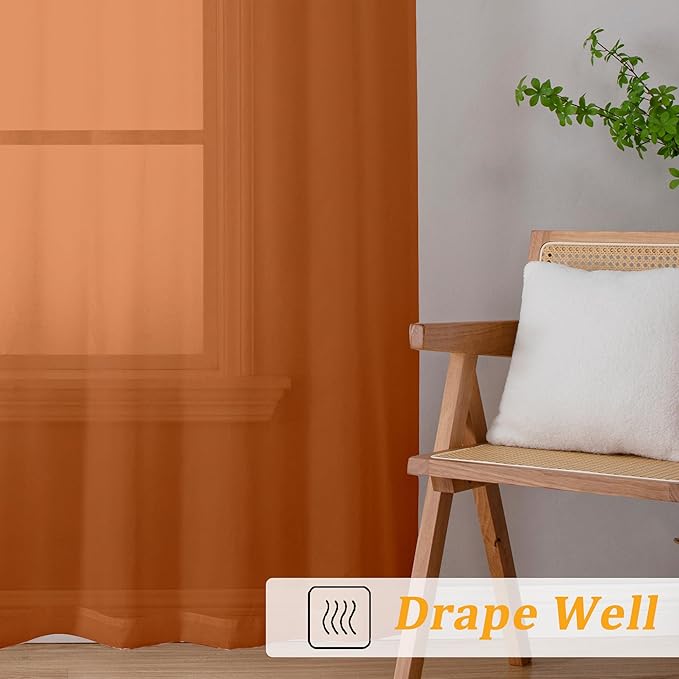 Gwine Sheer Curtains 72 Inches Long 2 Panels - Image 6