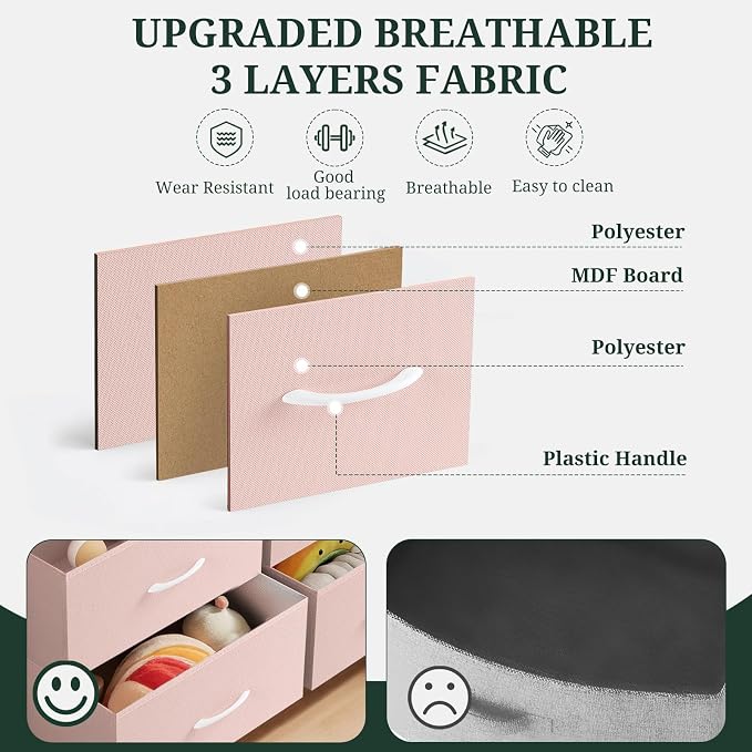 7-Drawer Dresser for Bedroom, Anti-Tip Wide Storage Organizer Fabric Chest of - Image 7