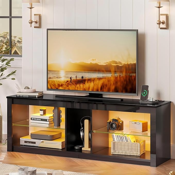 Bestier LED TV Stand for 55/60/65 Inch TV, Modern Gaming TV Console by Bestier