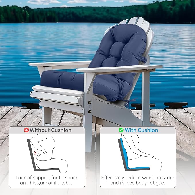 Adirondack Chair Cushion Tufted Waterproof Outdoor Rocking Chair Cushions - Image 4
