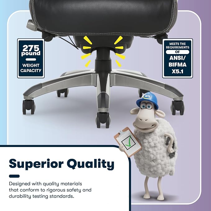 Serta Lautner Executive Home Office Desk Chair, Ergonomic High-Back - Image 10