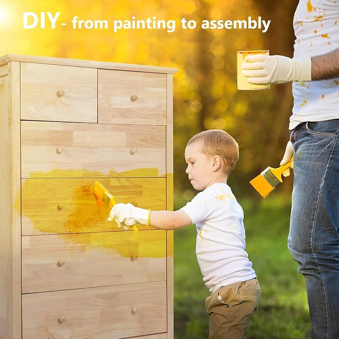 VINGLI Unfinished 6 Drawer Dresser, Natural Solid Wood Dresser Color DIY - Image 4