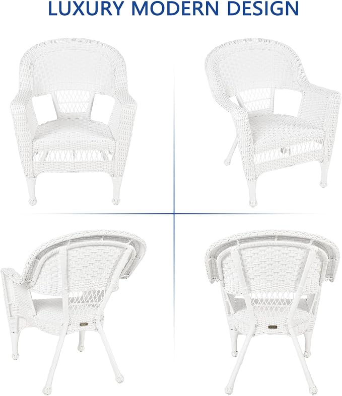 Jeco Wicker Chair with Blue Cushion - Image 7