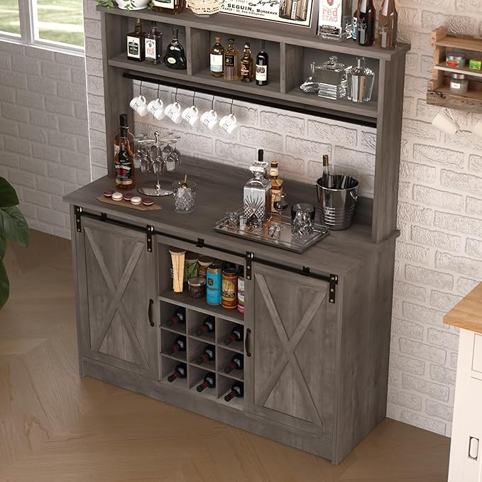 4ever2buy Farmhouse Coffee Bar Cabinet - Image 3