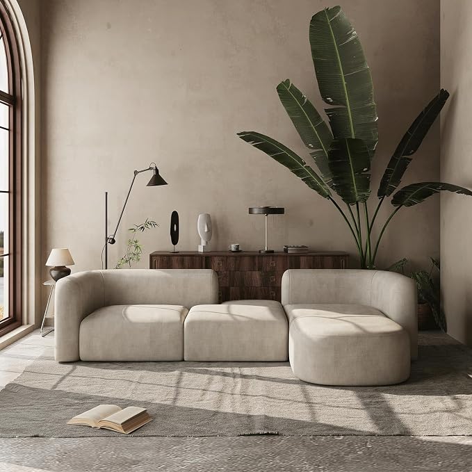 Acanva Luxury Modern Tight Curved Back Velvet Sofa, Minimalist Style Comfy Couch by acanva