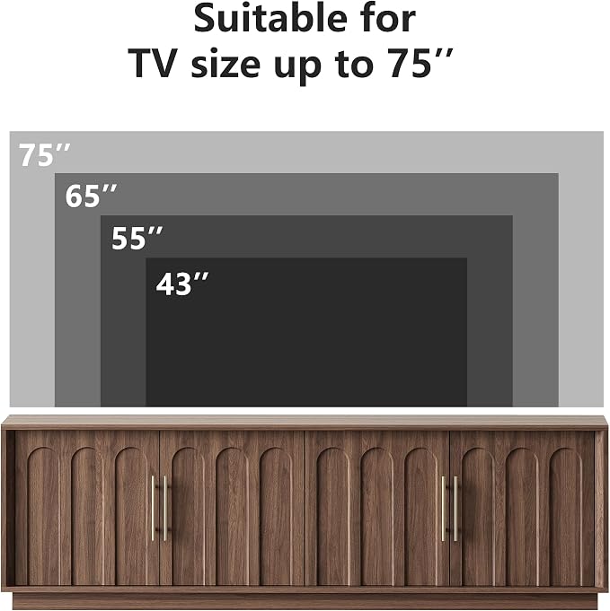 FORTUNETEC TV Stand for 75 Inch TV, Mid Century Modern TV Stand - Image 7