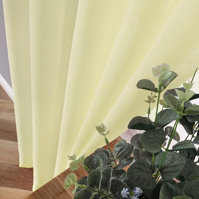 Tollpiz Sheer Curtain Linen Textured Living Room Curtains Sheer Light Filtering - Image 3