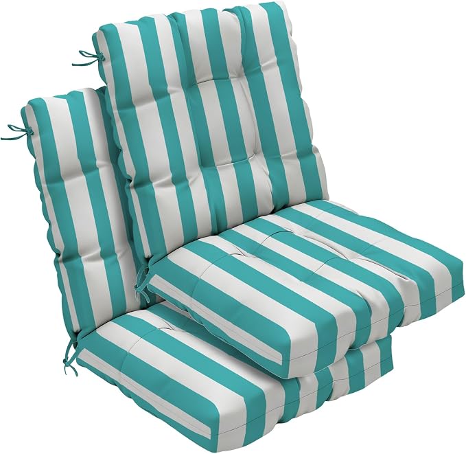 Outdoor Chair Cushions Set of 2, High Back Soft Seat Pad by zanwuhwyd