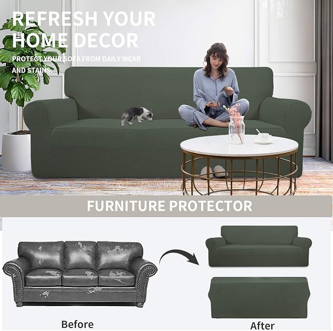 Easy-Going Stretch Sofa Slipcover 1-Piece Sofa Cover Furniture Protector Couch - Image 4