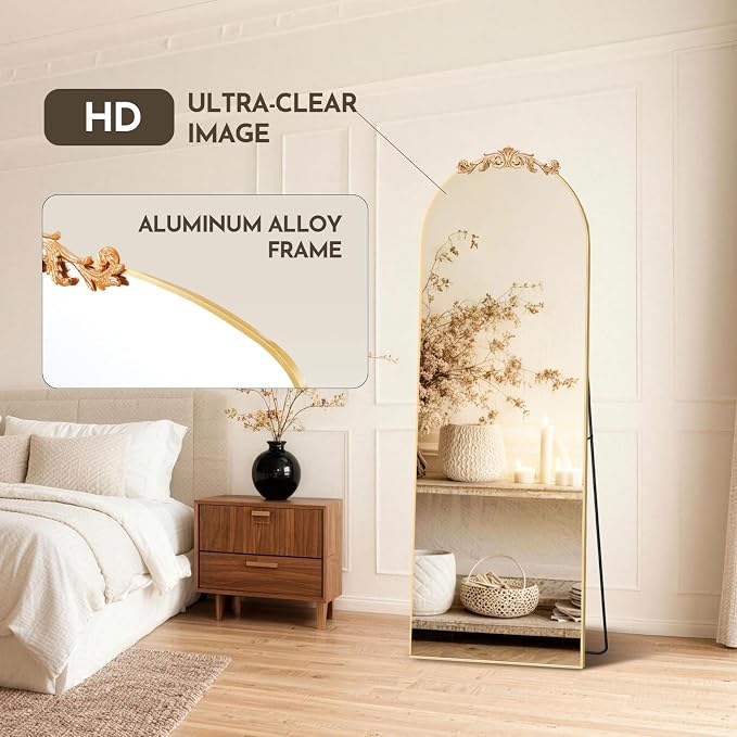 MISSDAY Vintage Baroque Full Length Mirror, Full Metal Frame Stand Up Retro - Image 8