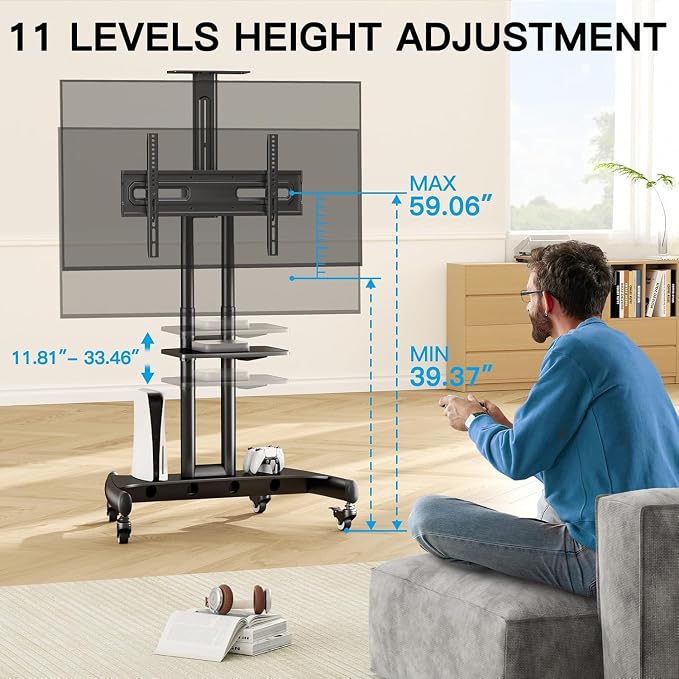 PERLESMITH Rolling TV Stand - Image 5