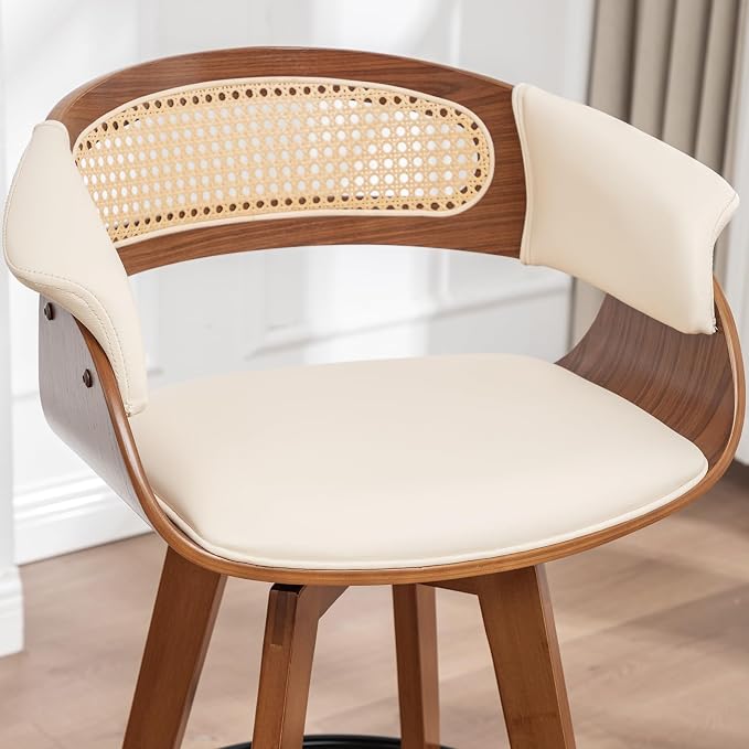 Set of 2 Rattan Swivel Counter Stools - Image 7