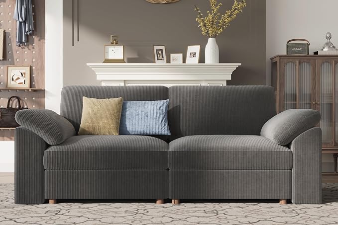 EASE MOOSE Comfty 2 Seat Couch, FSC Certified Modern Deep Seat Sectional Modular by EASEMOOSE