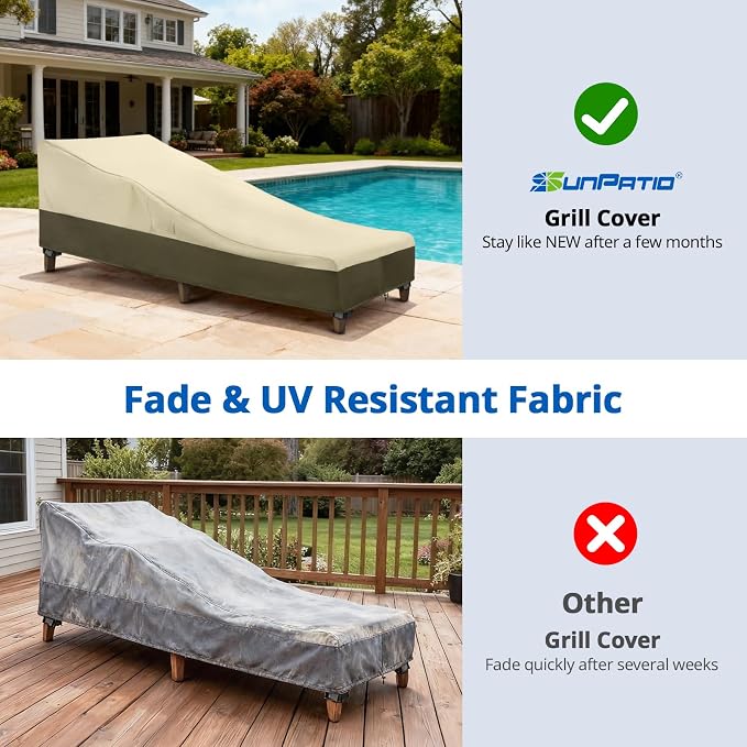 SunPatio Chaise Lounge Cover Outdoor Waterproof, Heavy Duty 2 Pack Patio Lounge - Image 7