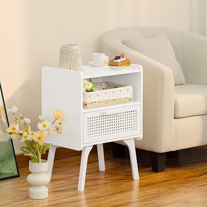 Lerliuo Rattan Nightstand, Side Table - Image 5