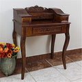 International Caravan Furniture Piece Carved Wood Two Drawer Telephone Table by Unknown