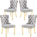 KCC Velvet Dining Chairs Set of 4, Upholstered High-end Tufted Dining Chair by KCC