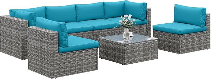 Wisteria Lane 7 Pieces Outdoor Patio Furniture Set, Wicker Outdoor Patio - Image 6