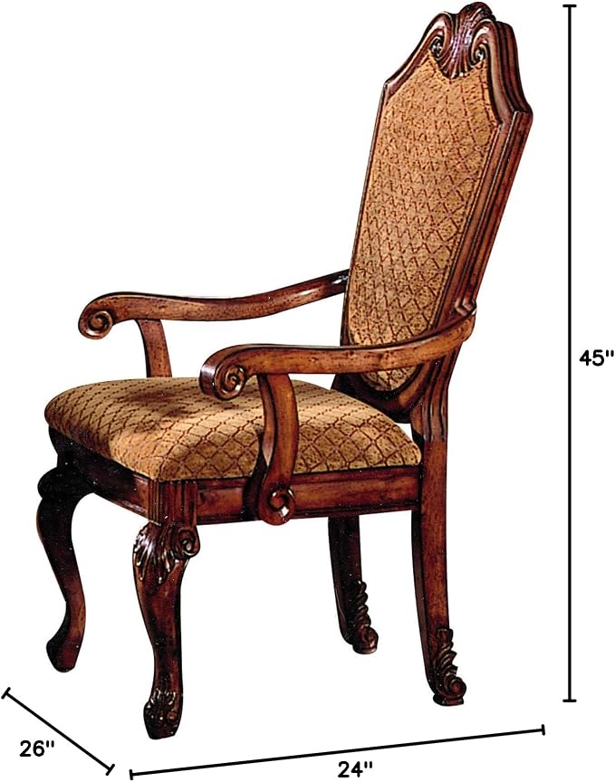 ACME Set of 2 Chateau de Ville Arm Chair, Cherry Finish - Image 2