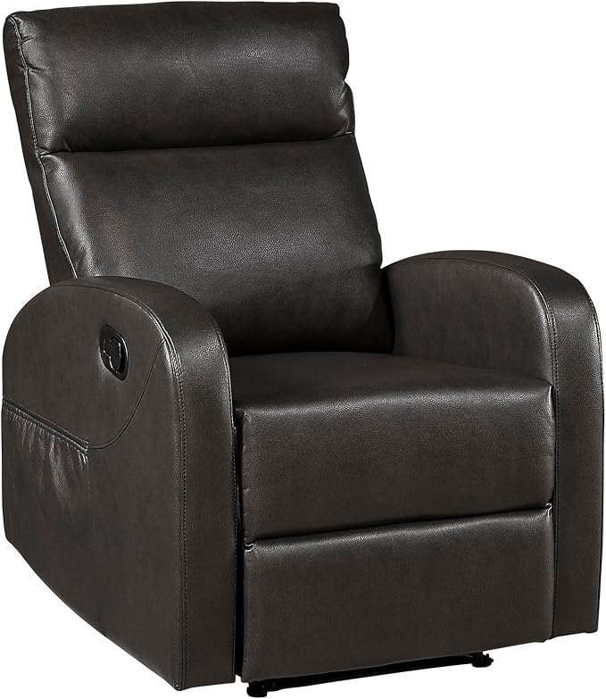 Lexicon Manual Recliner Chair, Faux Leather Reclining Chair, Wall Hugger - Image 11