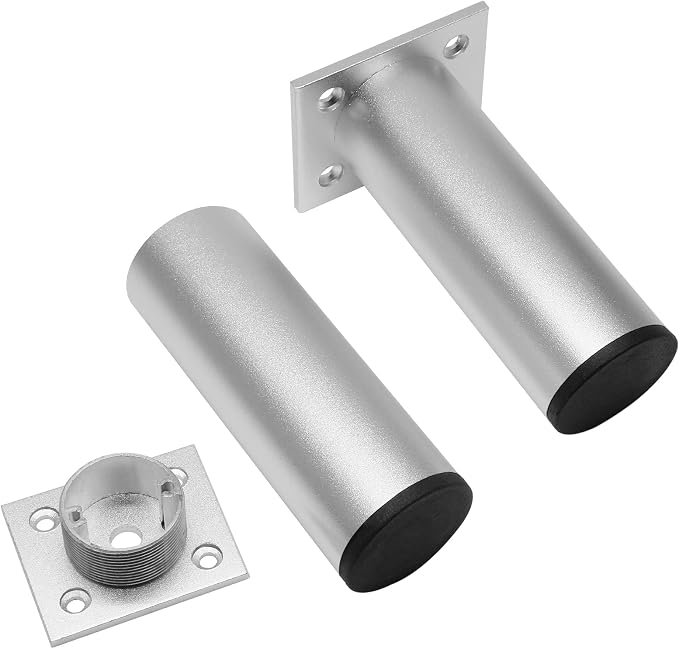 Set of 4 Furniture Legs 4 Inch, Adjustable Aluminum Alloy Cabinet Legs - Image 2