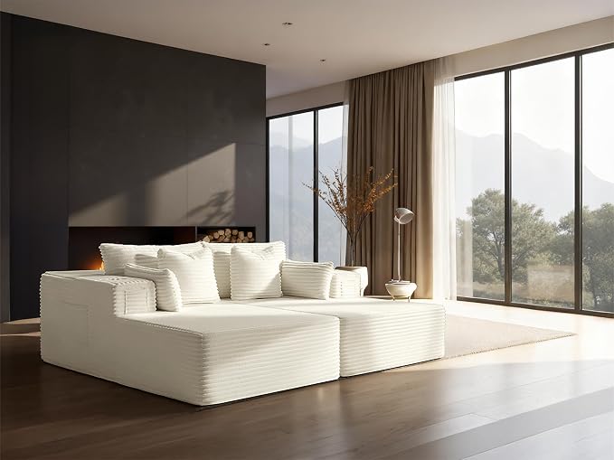 72" Cloud Sectional Couch, Comfort Sleep Sofa by VYUXWO