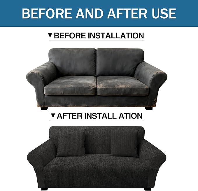 Loveseat Slipcover with 2 Pillow Cover - Image 8