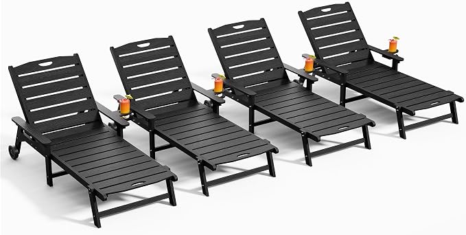 Outdoor Lounge Chair Set of 4 by LegacyAmerhomeDirect