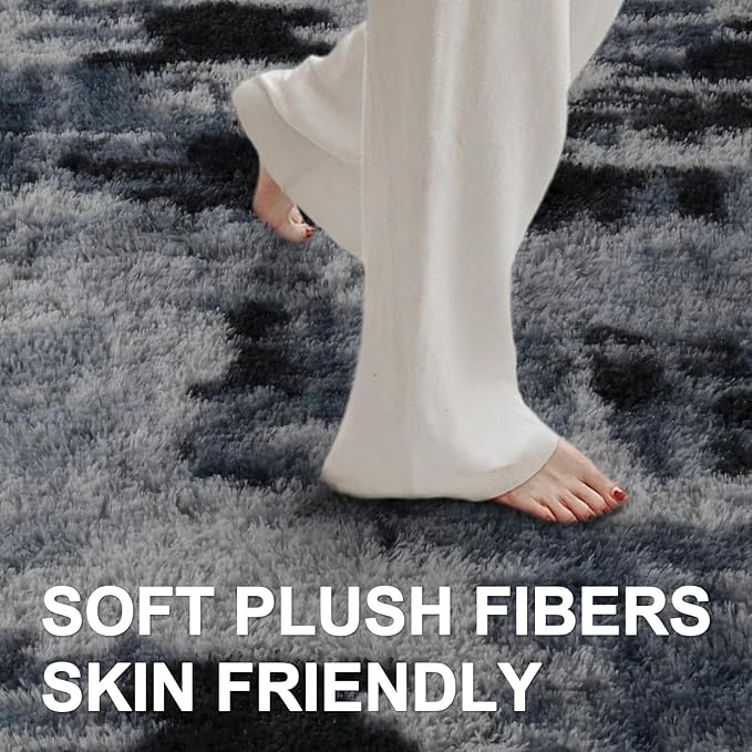 4x6 Ft Shag Rugs for Bedroom Living Room, Tie-Dyed Ultra Soft Fluffy Furry Area - Image 4