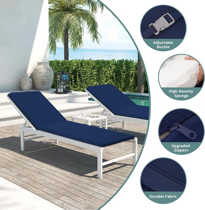 Outdoor Chaise Lounge Cushions for Patio, Lounge Chair Cushions, Waterproof - Image 2