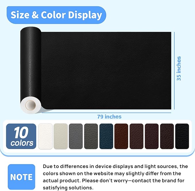 Kangshoon Leather Repair Patches, 35X79 Inch Self-Adhesive Leather Repair Tape - Image 2