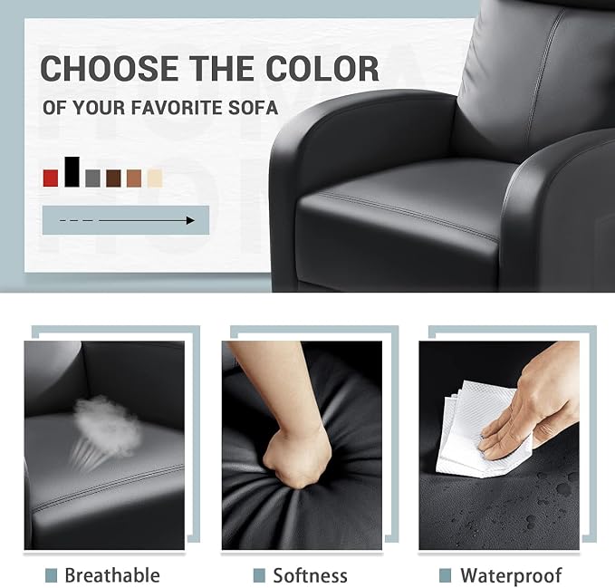 Homall Recliner Chair, Recliner Sofa PU Leather - Image 7
