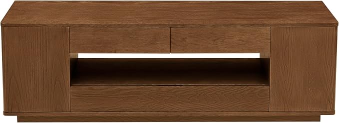 LKTART 59" Mid-Century Modern TV Stand, Solid Wood Veneer Entertainment Center - Image 9