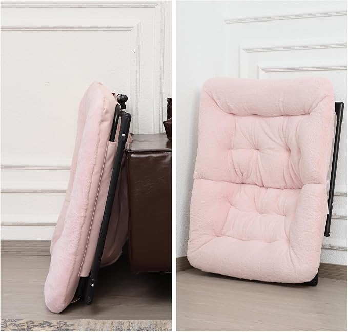 Comfy Saucer Chair for Adults, Soft Faux Fur Bedroom Chair, Accent Dorm Chairs - Image 8