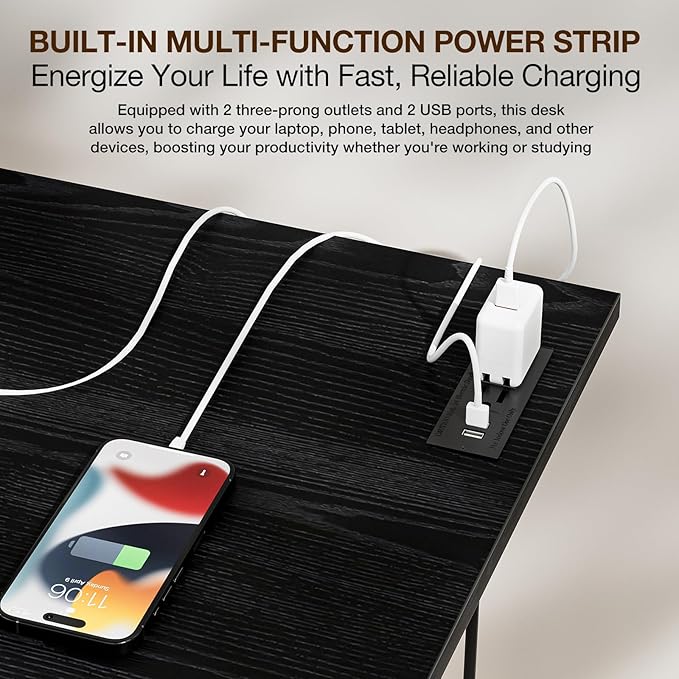 TEMI Long Computer Desk Folding Table - Image 5