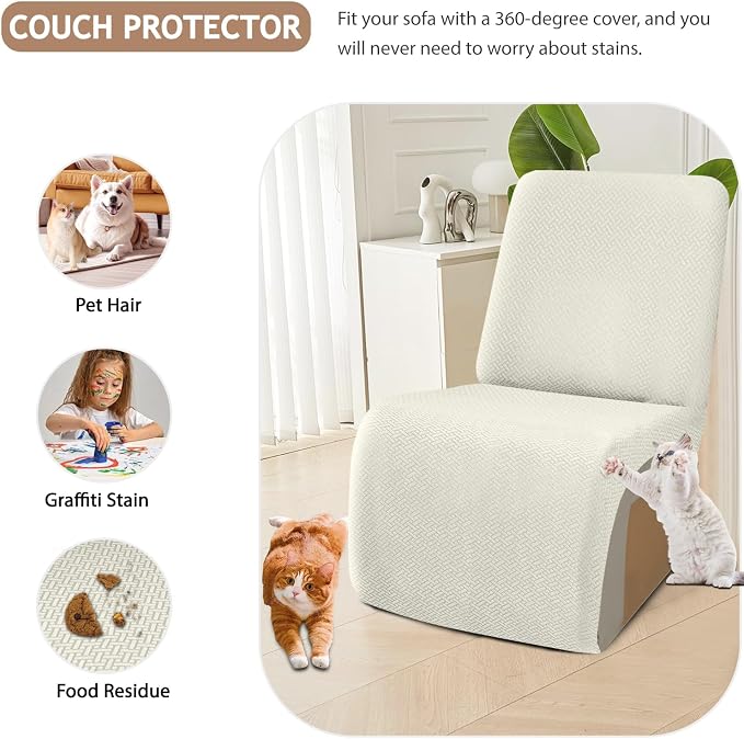 ALIECOM 100% Waterproof Recliner Sectional Couch Covers L Shape Stretch Corner - Image 6