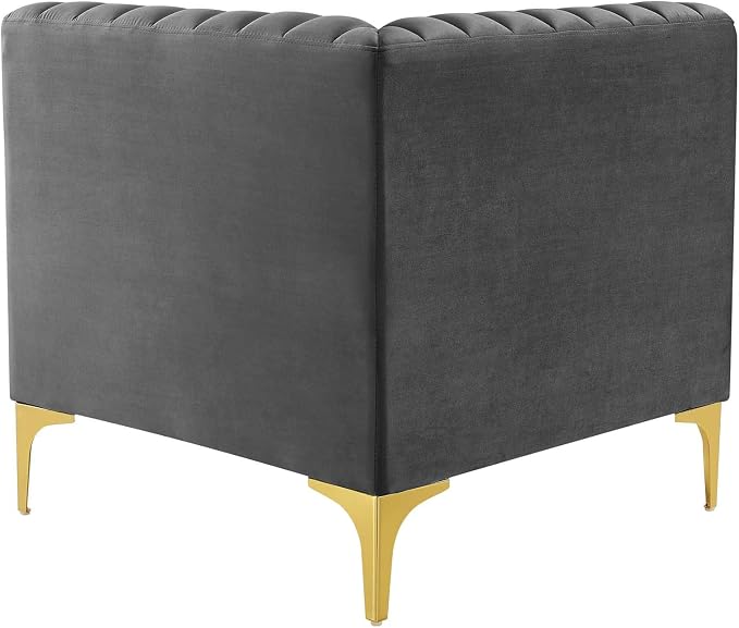 Modway EEI-4346-GRY Triumph Channel Tufted Performance Velvet Loveseat - Image 6