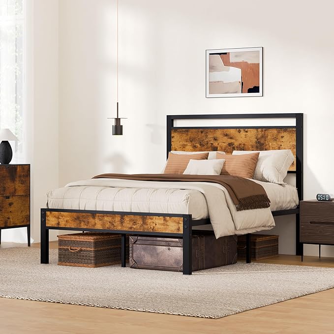 Z-hom Upgraded Full Size Bed Frame, Heavy Duty Metal Sturdy Full Bed Frame - Image 3