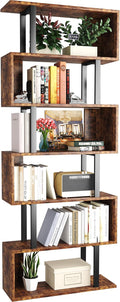 Yusong Geometric Bookcase, S Shaped Bookshelf 6-Tier Book Shelves by Yusong